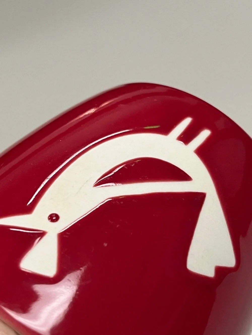 Starbucks 2011 Red Ceramic Mug with White Bird Graphic